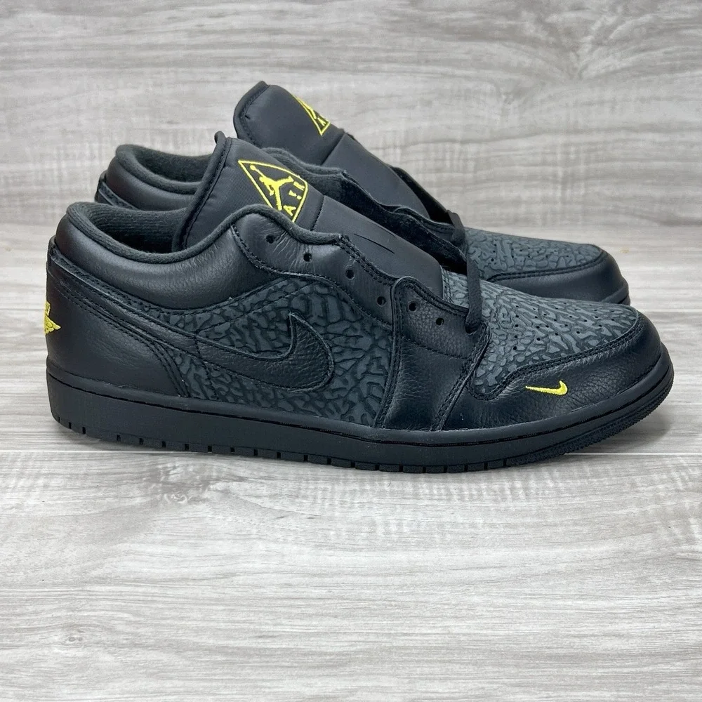 Nike Air Jordan 1 Low SE Men Size 11.5 Black Anthracite Tour Yellow IM6568-010